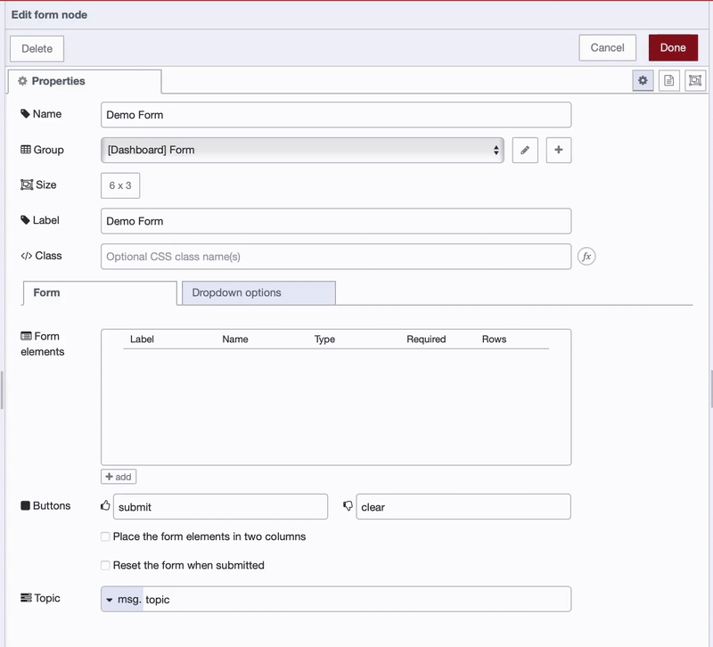 Adding Form Elements